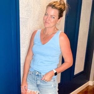 Chevron Double V Sweater Tank